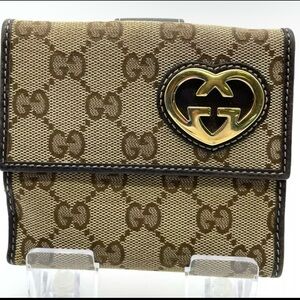 🤎🤎Gucci Canvas Heart bifold Wallet 🤎🤎